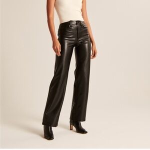 Abercrombie vegan leather ankle straight pants black size 33/16S gently used